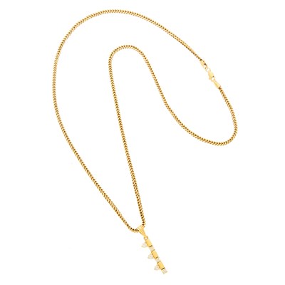 Lot 2094 - Gold and Diamond Pendant with Chain Necklace