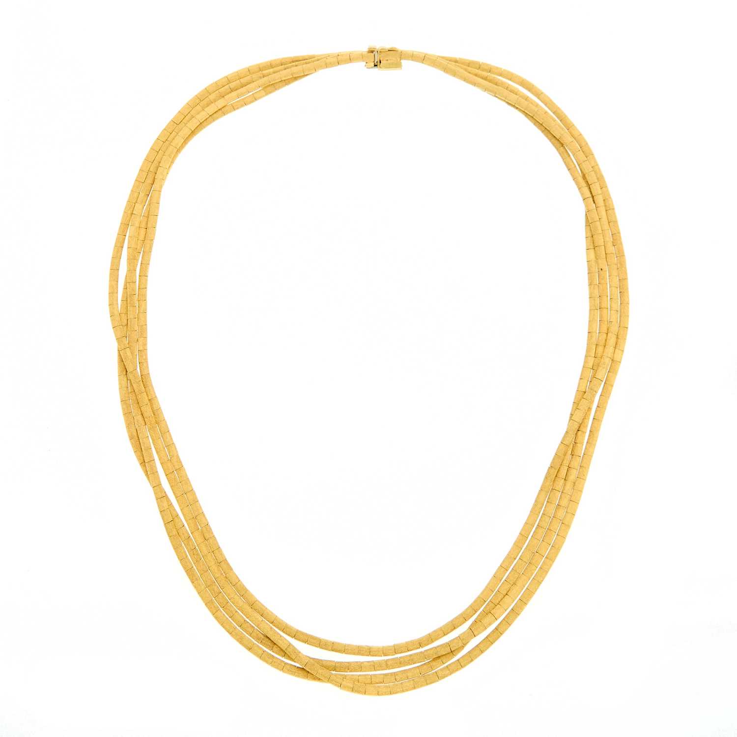 Lot 2054 - Four Strand Gold Link Necklace