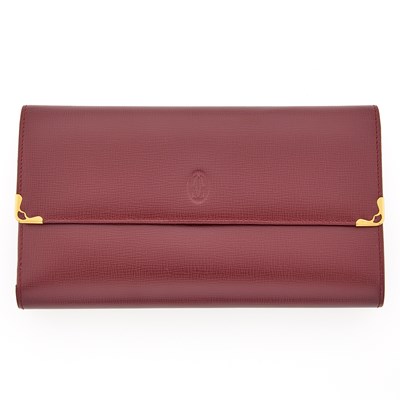 Lot 2298 - Cartier Red Leather and Gilt Wallet
