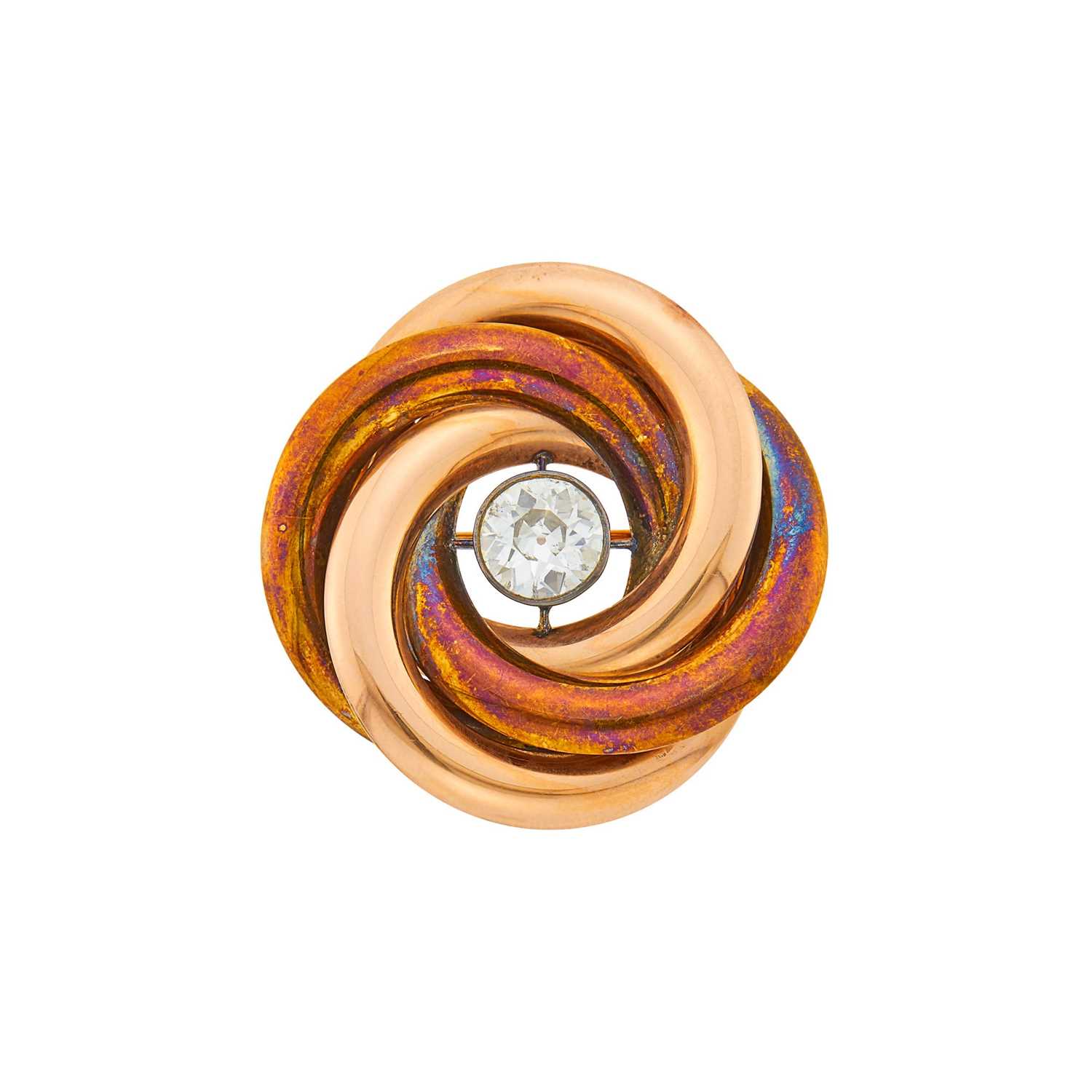Lot 1084 - Two-Color Gold and Diamond Pendant-Brooch