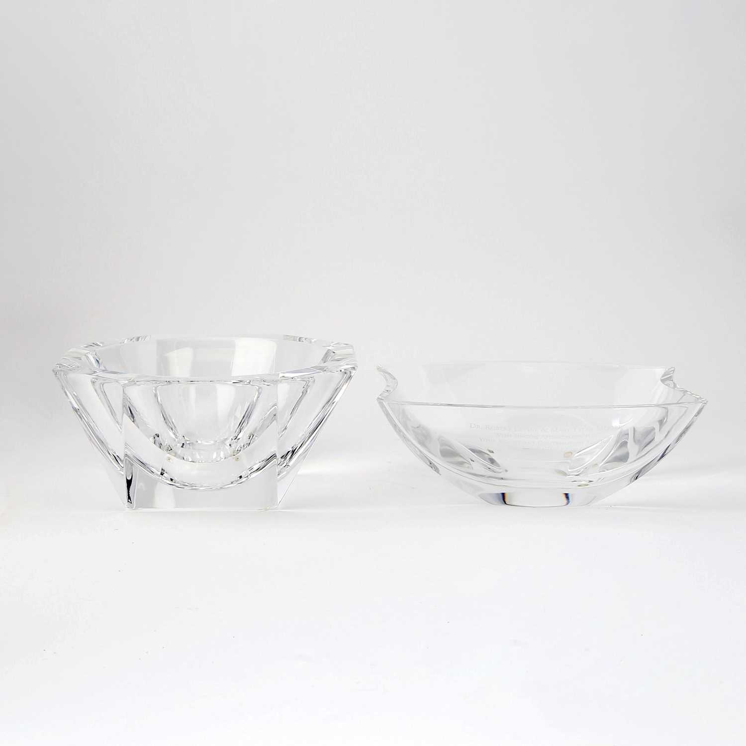 Lot 95 - Two Blown Glass Bowls from The Juvenile Diabetes Foundation