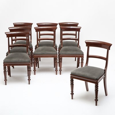 Lot 507 - Set of Eight William IV Mahogany Dining Chairs