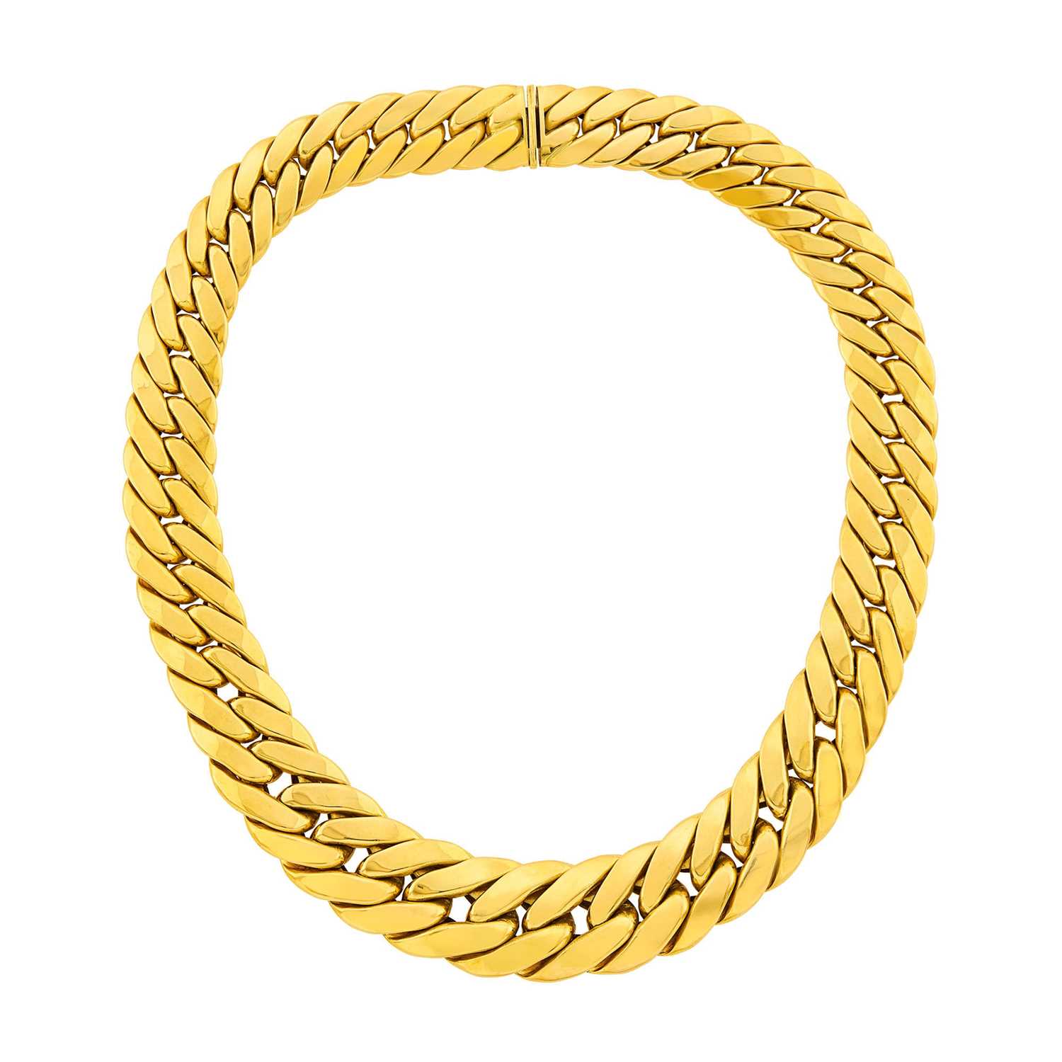Lot 1005 - Gold Curb Link Necklace