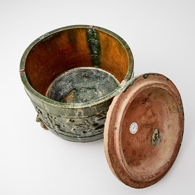 Lot 126 - Chinese Green Glazed Pottery Tripod Censer