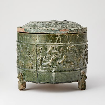 Lot 126 - Chinese Green Glazed Pottery Tripod Censer