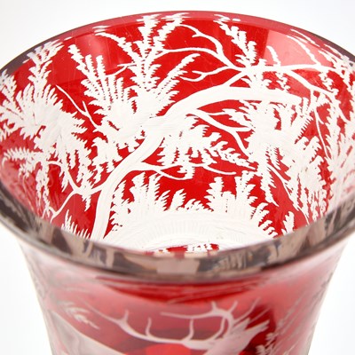 Lot 246 - Six Bohemian Blown Ruby Cut to Clear Glass Table Articles