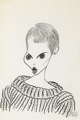 Lot 23 - An original Al Hirschfeld of a 1960s era Mia Farrow