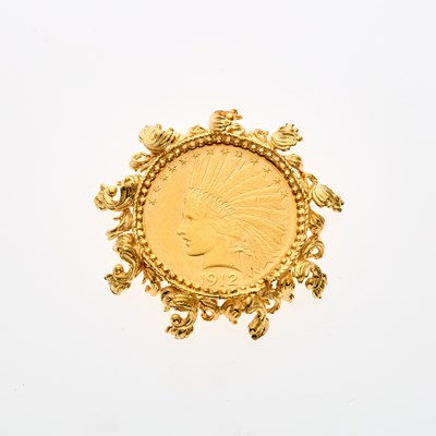Lot 18 - United States 1912 Indian Head Eagle in Gold Mount