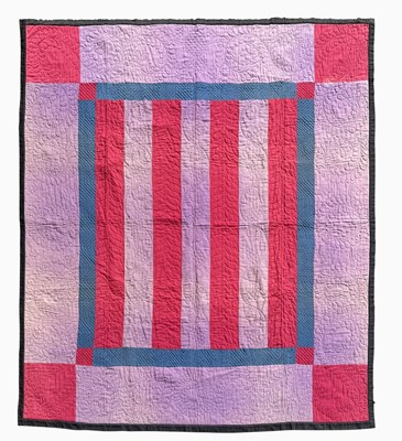 Lot 1260 - Amish “Floating Bars” Wool Quilt