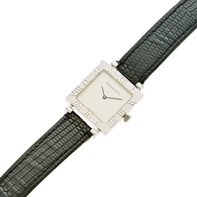Lot 2030 - Tiffany & Co. Gentleman's Sterling Silver 'Atlas' Wristwatch