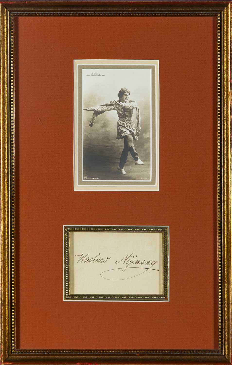 Lot 93 - Vaslav Nijinsky Signature and Picture Postcard
