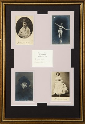 Lot 94 - Tamara Karsavina signed postcards
