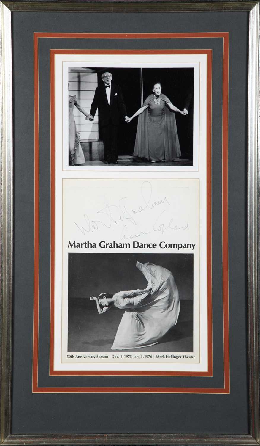 Lot 95 - Martha Graham and Aaron Copeland signed program