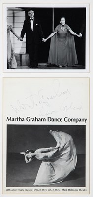 Lot 95 - Martha Graham and Aaron Copeland signed program