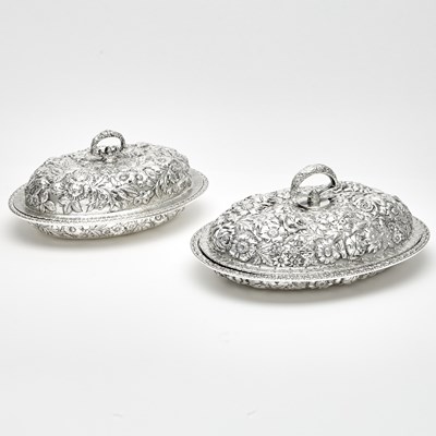 Lot 243 - Two S. Kirk & Son Co. and Stieff Sterling Silver Covered Dishes