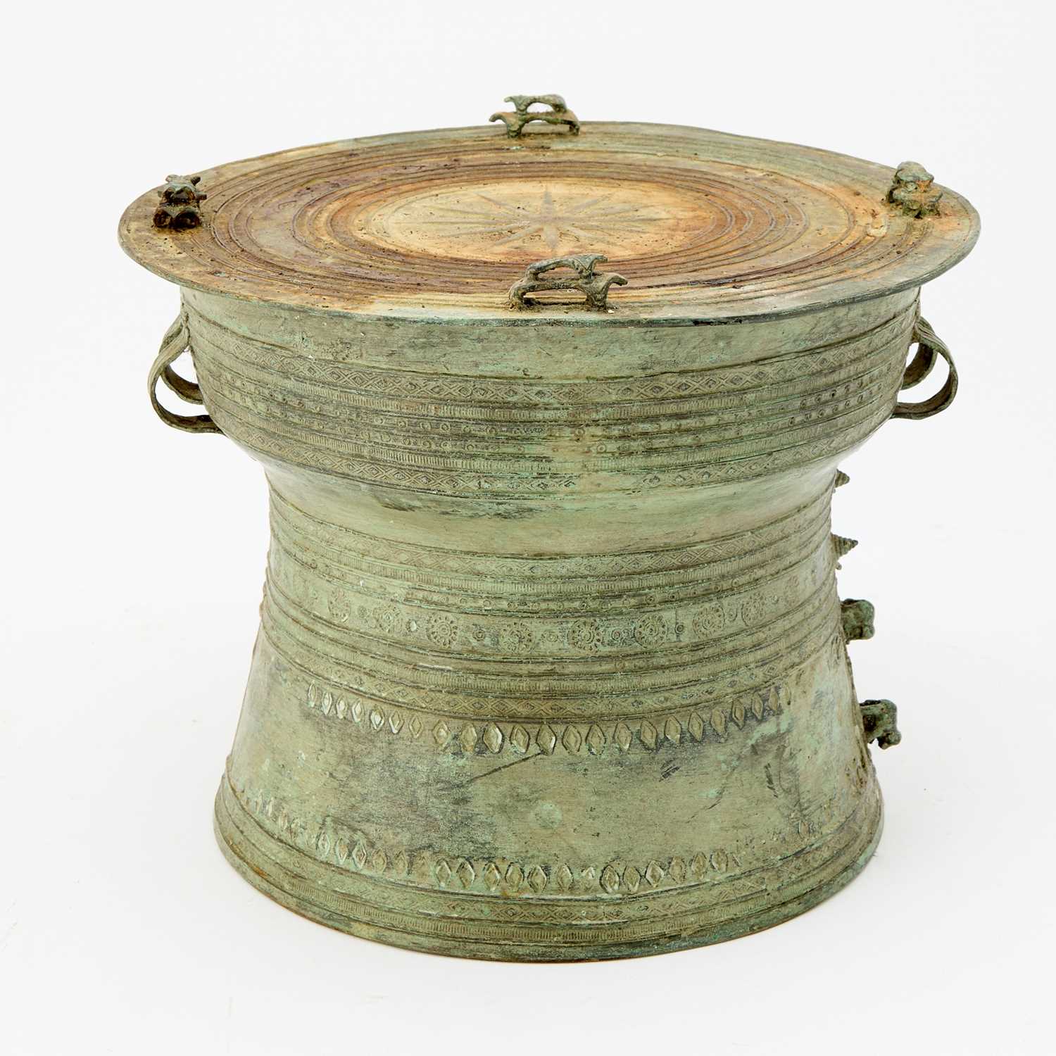 Lot 171 - Southeast Asian Patinated Bronze Rain Drum