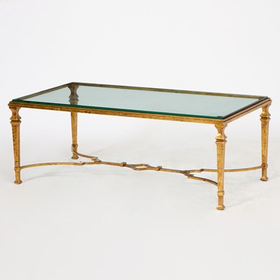 Lot 325 - Gilt-Iron Glass Top Low Table