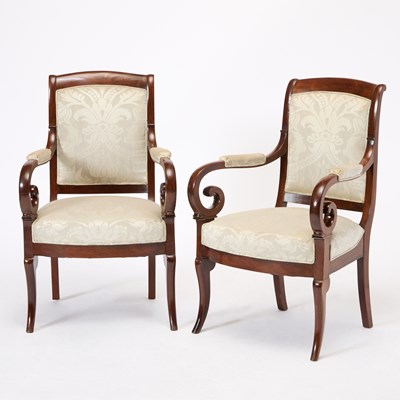 Lot 230 - Pair of Louis Philippe Upholstered Fauteuils