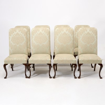Lot 155 - Set of Eight George Upholstered Mahogany Dining Side Chairs