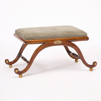 Lot 296 - Continental Upholstered Elm Tabouret