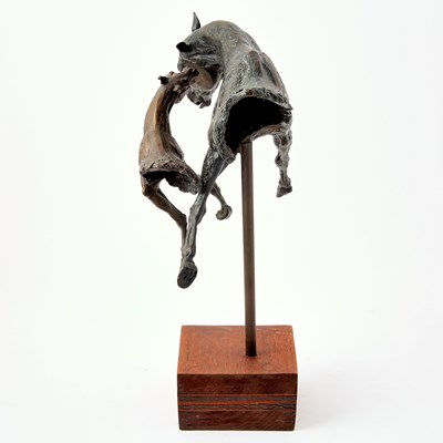Lot 232 - Peggy Kauffman Patinated Bronze Sculpture of Two Horse Heads