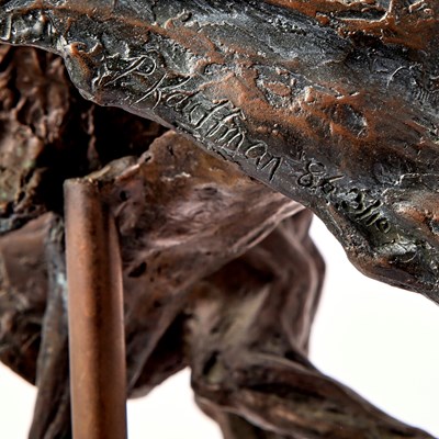 Lot 232 - Peggy Kauffman Patinated Bronze Sculpture of Two Horse Heads