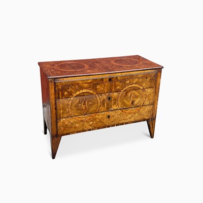 Lot 1210 - Italian Fruitwood Marquetry Commode