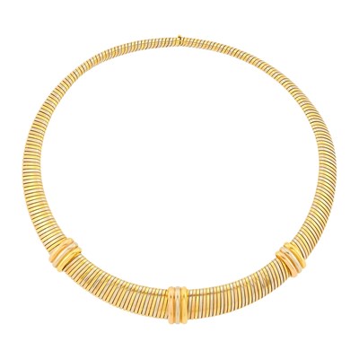 Lot 26 - Cartier Tricolor Gold 'Trinity' Snake Link Necklace