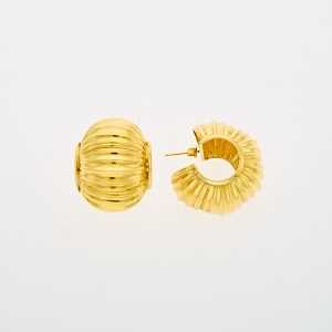 Lot 2180 - Pair of Gold Hoop Earrings
