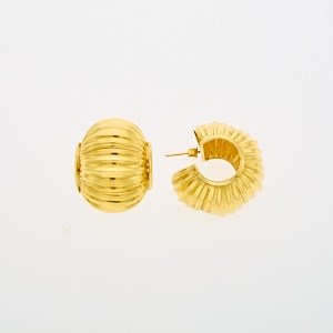Lot 2180 - Pair of Gold Hoop Earrings