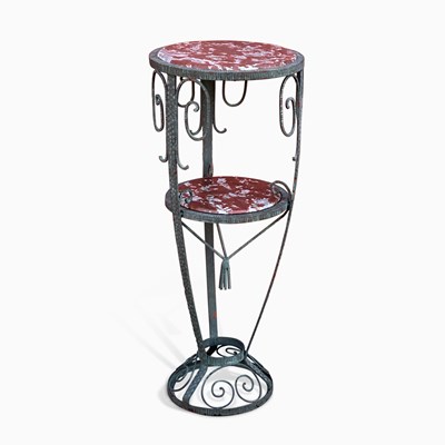 Lot 1100 - French Art Deco Two-tier Wrought Iron Plant Stand