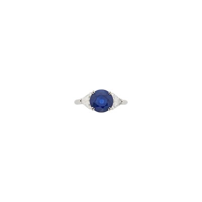 Lot 1030 - Platinum, Sapphire and Diamond Ring