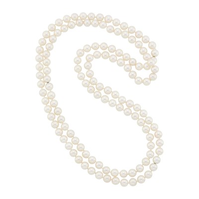 Lot 1125 - Long Cultured Pearl Necklace/Pair of Necklaces Combination
