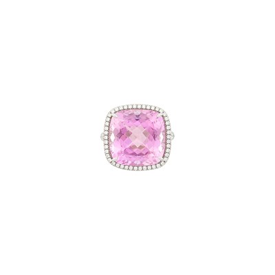 Lot 72 - Tiffany & Co. Platinum, White Gold, Kunzite and Diamond Ring