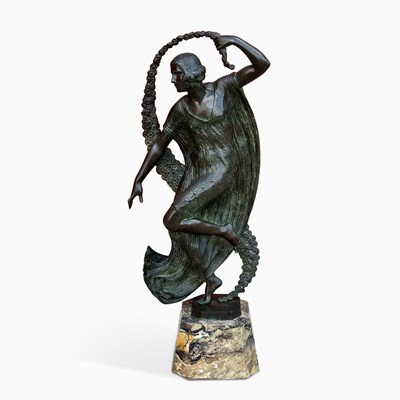 Lot 1075 - French Art Deco Patinated Bronze Figure of a Dancer