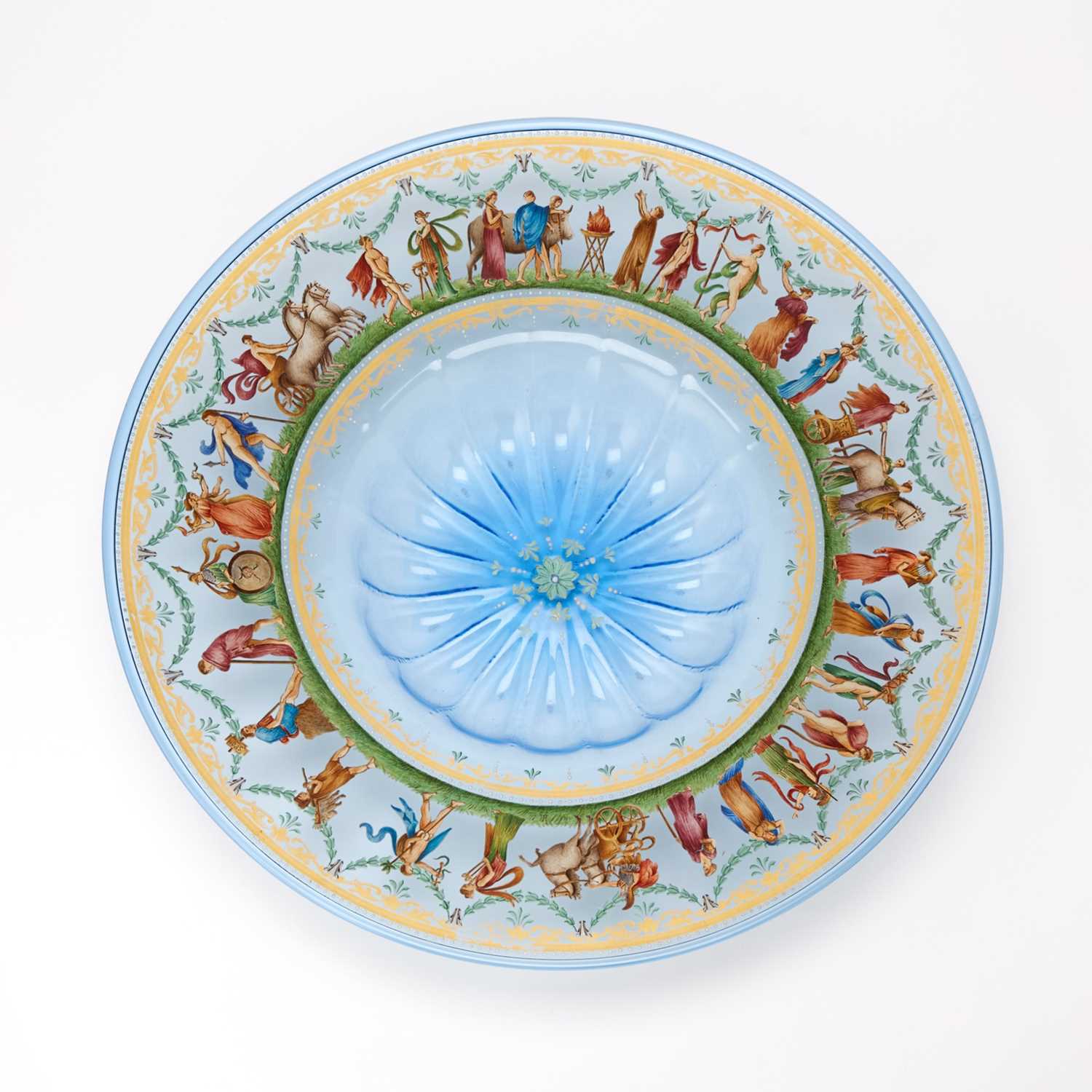 Lot 337 - Venetian Gilt and Enameled Blown Glass Charger