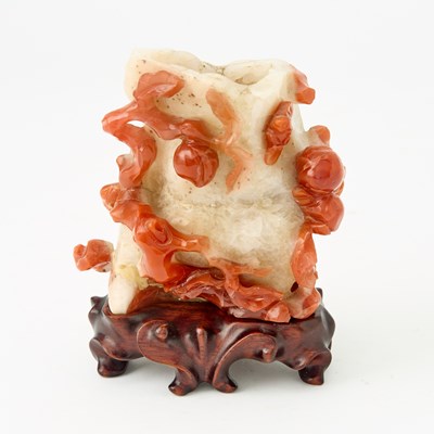 Lot 463 - A Chinese Carved Carnelian Vase