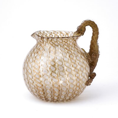 Lot 76 - Murano Art Nouveau Blown Glass 'Dragon' Pitcher
