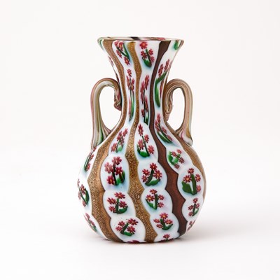 Lot 313 - Murano Blown Glass Miniature Two-Handled Vase