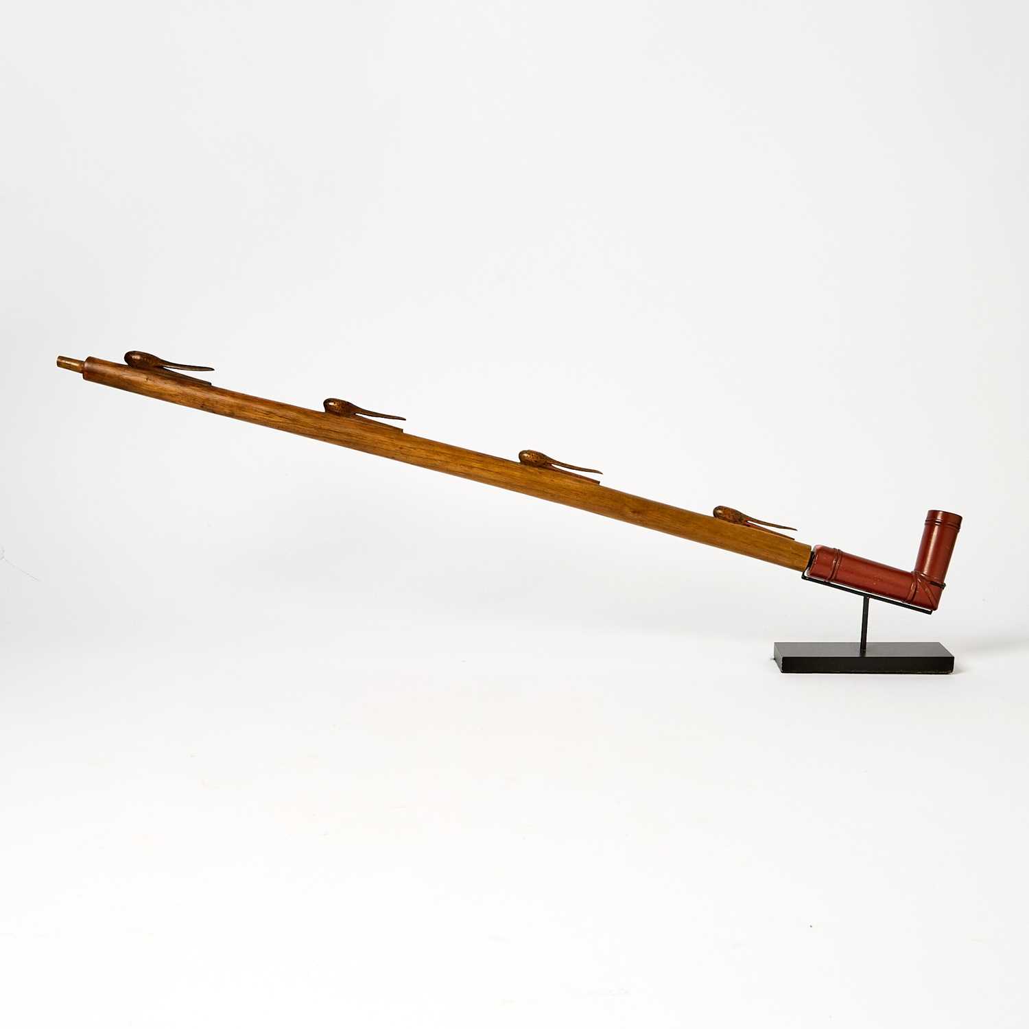 Lot 1256 - Carved Wood Lakota (Sioux) Bird Head Pipe