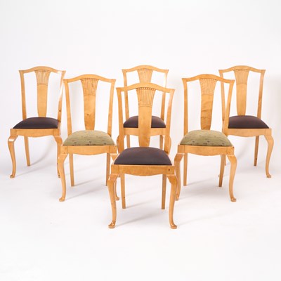 Lot 179 - Set of Six Continental Birch Side Chairs