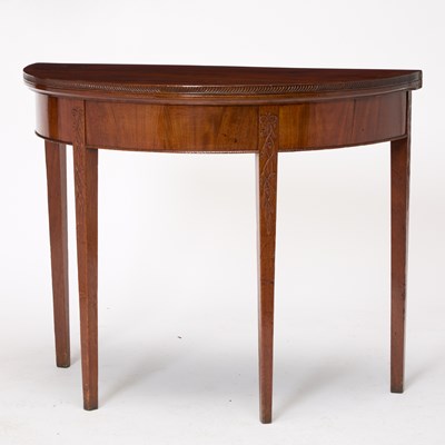 Lot 1121 - Federal Mahogany Fold-Over Demilune Card Table