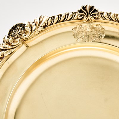 Lot 171 - Set of Eleven George IV Sterling Silver Gilt Dinner Plates