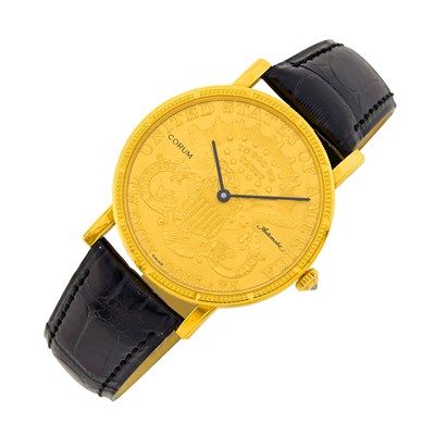 Lot 61 - Corum Gold and Gold Coin Wristwatch
