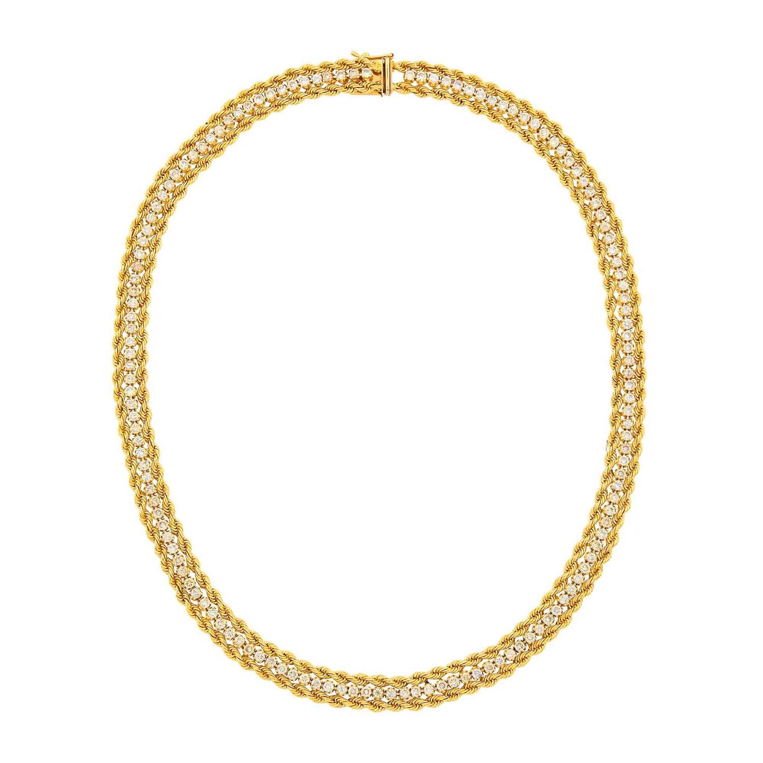 Lot 1020 - Gold and Diamond Necklace