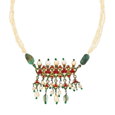 Lot 2156 - Group of Indian Gold, Enamel, Diamond and Gem-Set Jewelry