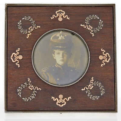 Lot 185 - Fabergé Gold and Silver Mounted Wood Photograph Frame