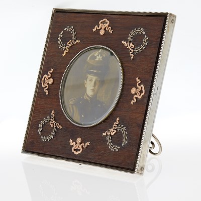 Lot 185 - Fabergé Gold and Silver Mounted Wood Photograph Frame