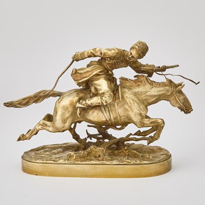 Lot 149 - Russian Gilt-Bronze Group of The Pursuit