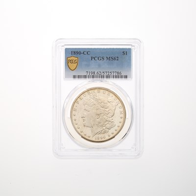 Lot 37 - United States 1890-CC Morgan Dollar - PCGS MS-62